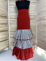 Spódnica flamenco trzy falbany w grochy