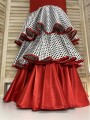 Spódnica flamenco trzy falbany w grochy