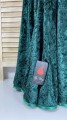 Spódnica flamenco zielona welurowa sześć klinów i sześć godetów